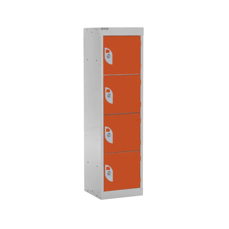 QMP Spectrum School Lockers - 1235mm Height - 4 Door Orange