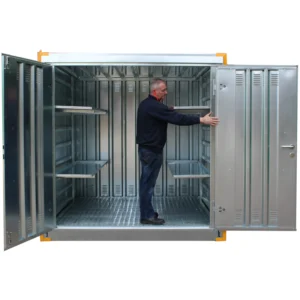 Hazardous Container Store | Galvanised | With Shelving & Sump