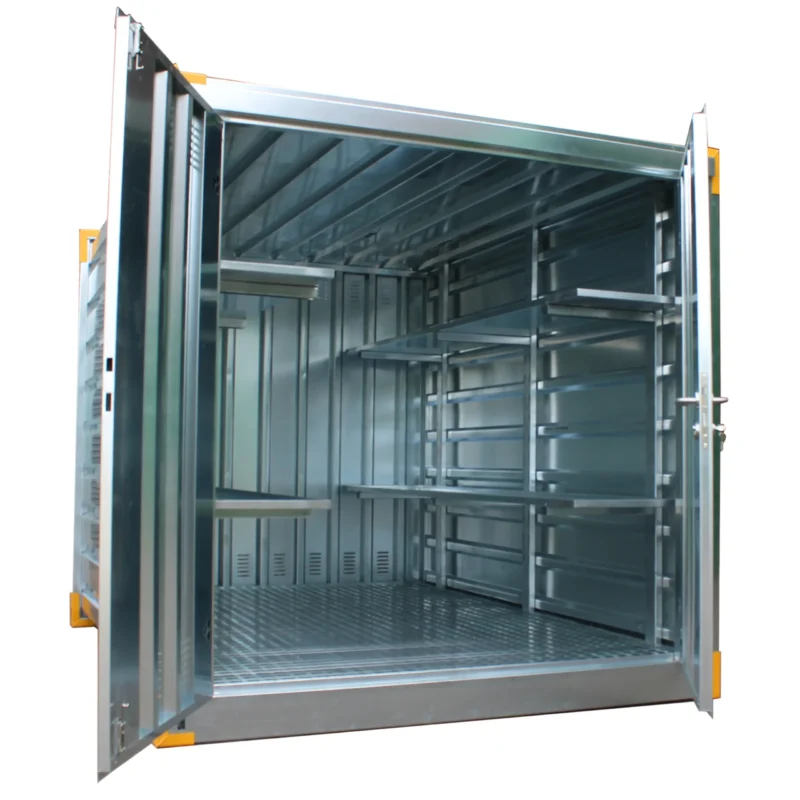 Hazardous Container Store | Galvanised | With Shelving & Sump