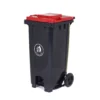 Waste Bins | Pedal Wheeled Bin | EN 840 | Coloured Lids Red