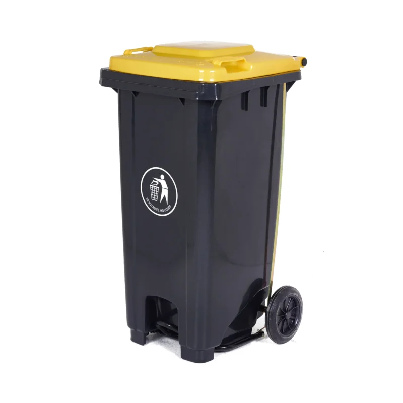 Waste Bins | Pedal Wheeled Bin | EN 840 | Coloured Lids Yellow