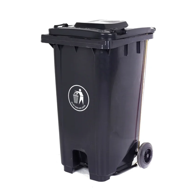 Waste Bins | Pedal Wheeled Bin | EN 840 | Coloured Lids Grey