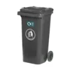 Recycling Waste Bins | Wheeled & Coloured Lids | EN 840 | 120L DarkGrey