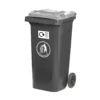 Recycling Waste Bins | Wheeled & Coloured Lids | EN 840 | 120L Light Grey