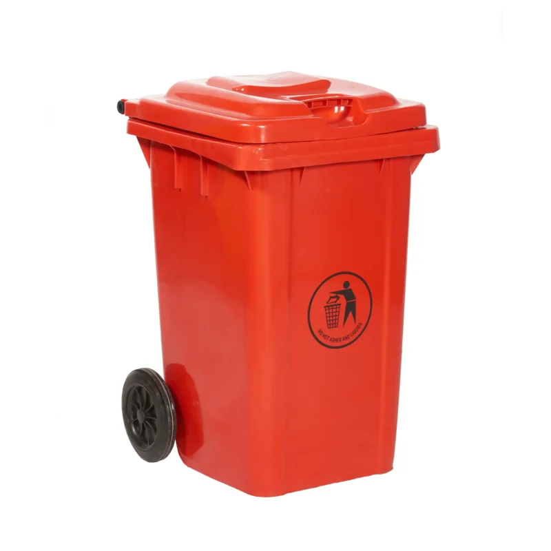 Waste Bins | Wheeled & Full Colour | EN 840 | 80L Red