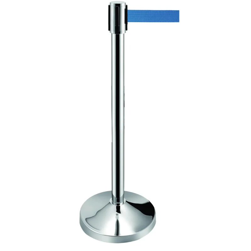 Belt Barriers | Stainless Steel | Commercial & Retail Blue