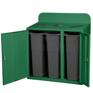 Recycling Station | Heavy Duty Steel | 3 Bins | 240 Litre