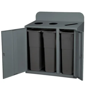 Recycling Station | Heavy Duty Steel | 3 Bins | 240 Litre