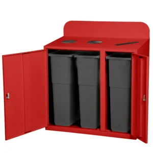 Recycling Station | Heavy Duty Steel | 3 Bins | 240 Litre