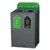 Recycling Station | Heavy Duty Steel | 2 Bins | 160 Litre