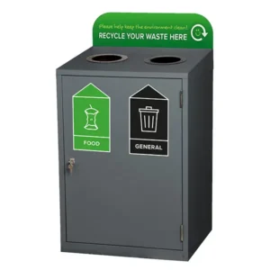Recycling Station | Heavy Duty Steel | 2 Bins | 160 Litre