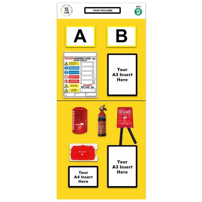 Modulean Rack End Board | Fire Safety Double Yellow