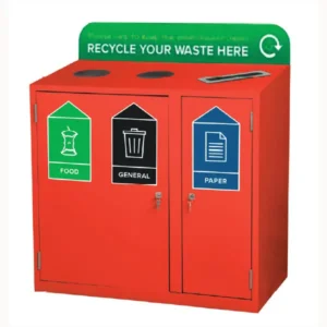 Recycling Station | Heavy Duty Steel | 3 Bins | 240 Litre