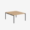 Office Desk With Goalpost Frame | 1400mm | 2 Person Anthracite Oak