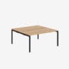 Office Desk With Goalpost Frame | 1600mm | 2 Person Black Oak