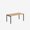 Office Desk With Goalpost Frame | 1600mm | Single Black Oak