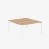 Office Desk With Goalpost Frame | 1400mm | 2 Person White Oak