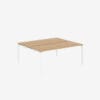 Office Desk With Goalpost Frame | 1800mm | 2 Person White Oak