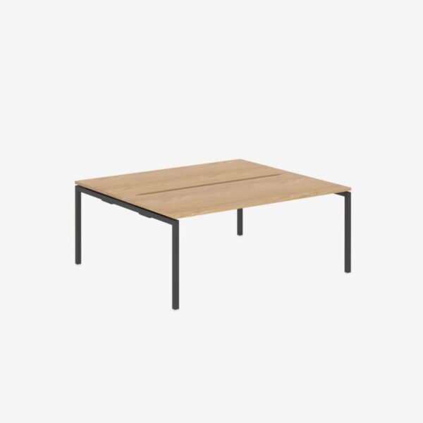 Office Desk With Goalpost Frame | 1800mm | 2 Person Anthracite Oak