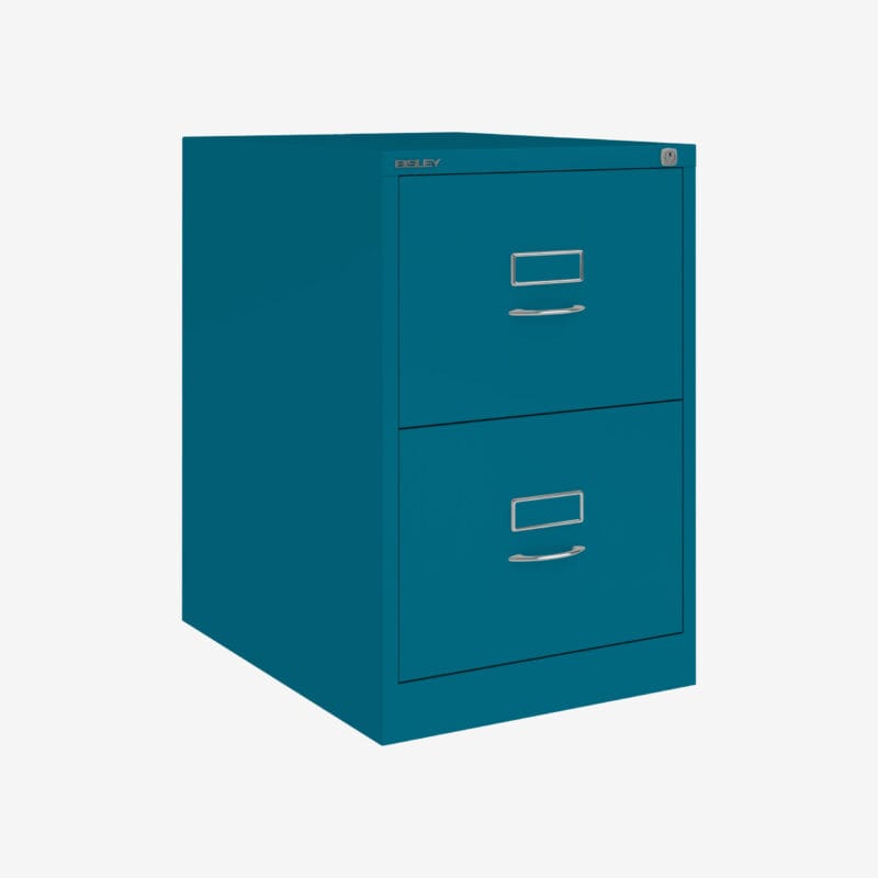 BS Foolscap Traditional Filing Cabinet | 2 Drawer Azure
