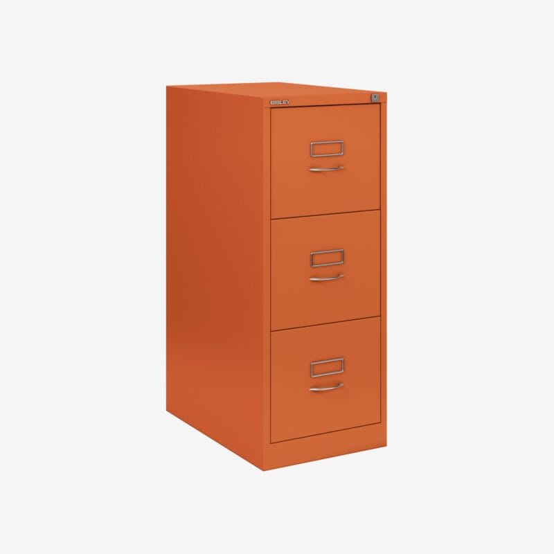 BS Traditional A4 Filing Cabinet | 3 Drawer Orange