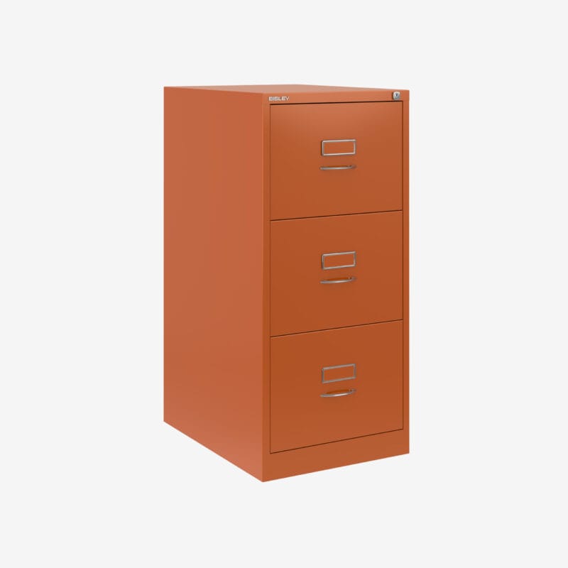 BS Foolscap Traditional Filing Cabinet | 3 Drawer Orange