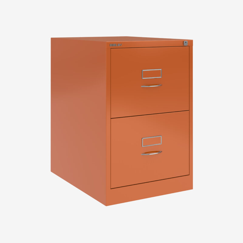 BS Foolscap Traditional Filing Cabinet | 2 Drawer Orange