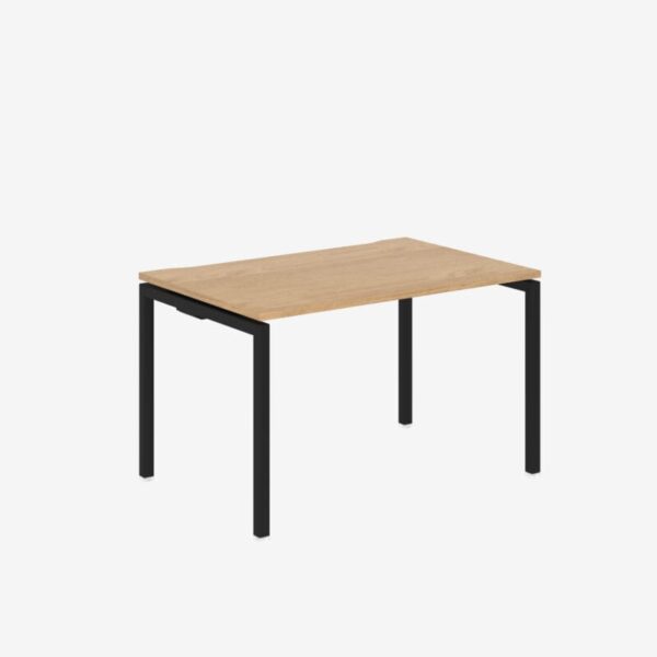 Office Desk With Goalpost Frame | 1200mm | Single Black Oak