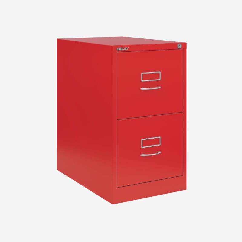 BS Traditional A4 Filing Cabinet | 2 Drawer Red
