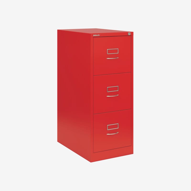 BS Traditional A4 Filing Cabinet | 3 Drawer Red