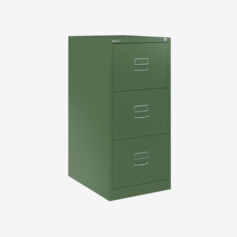 BS Foolscap Traditional Filing Cabinet | 3 Drawer Green