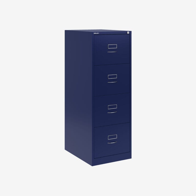 BS Foolscap Traditional Filing Cabinet | 4 Drawer Oxford Blue