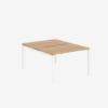 Office Desk With Goalpost Frame | 1200mm | 2 Person White Oak