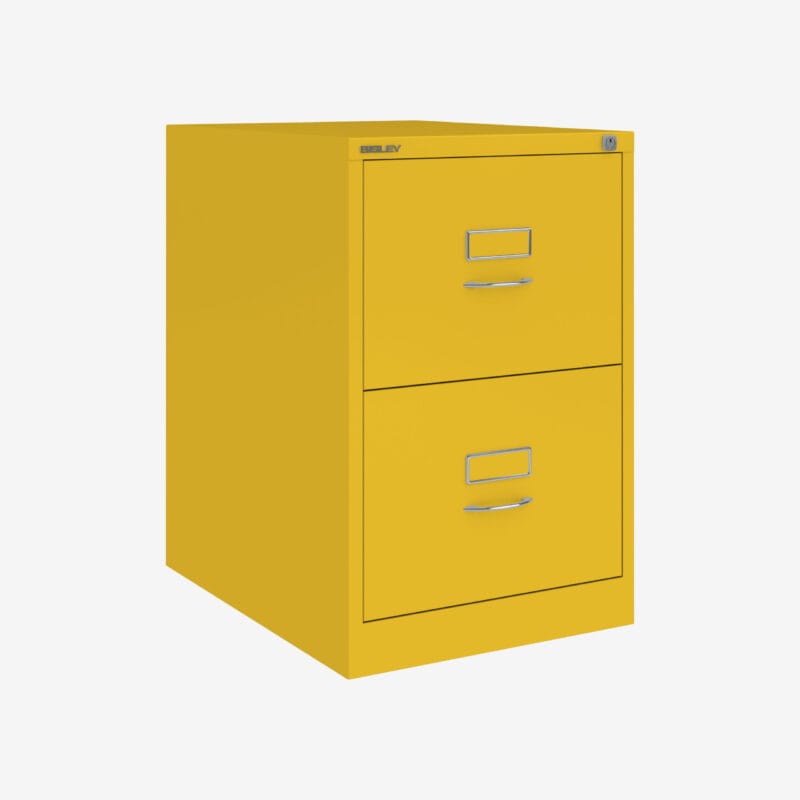 BS Foolscap Traditional Filing Cabinet | 2 Drawer Yellow