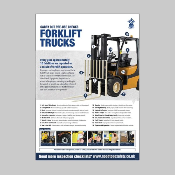Forklift Inspection Checklist - A2 Safety Poster