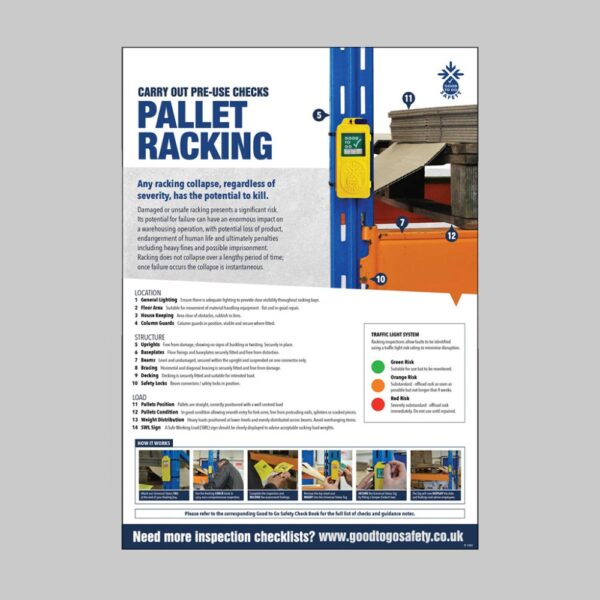 Racking Inspection Checklist - A2 Safety Poster