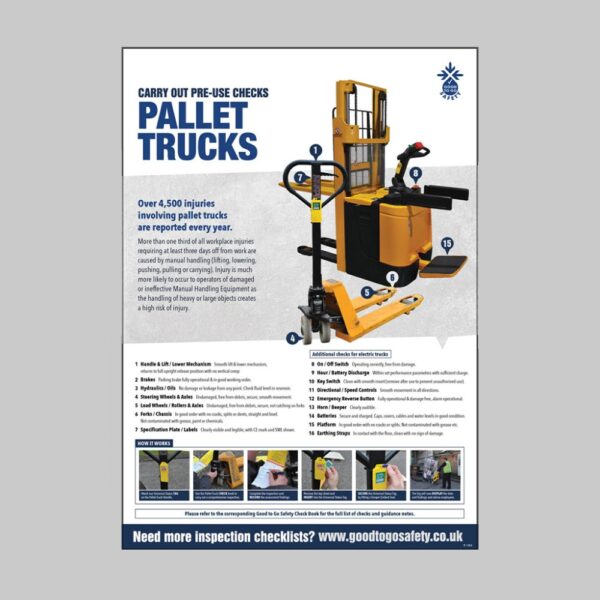 Pallet Truck Inspection Checklist - A2 Safety Poster