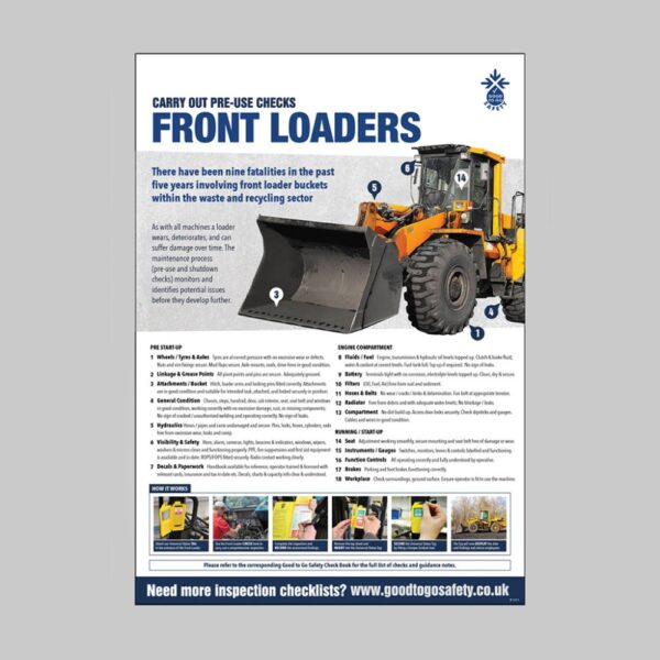 Front Loader Inspection Checklist - A2 Safety Poster