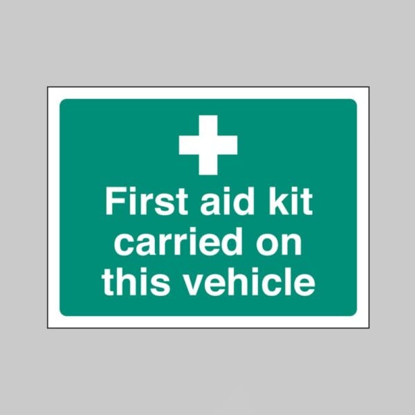 First Aid Kit Carried On This Vehicle - Window Sticker - Safety Signs