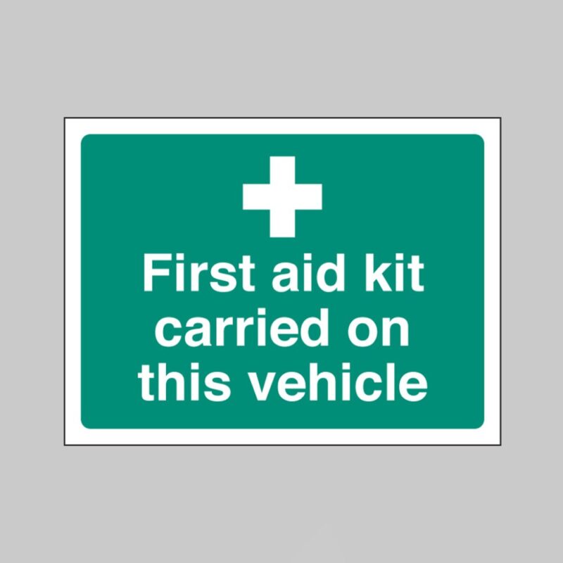 First Aid Kit Carried On This Vehicle - Window Sticker - Safety Signs