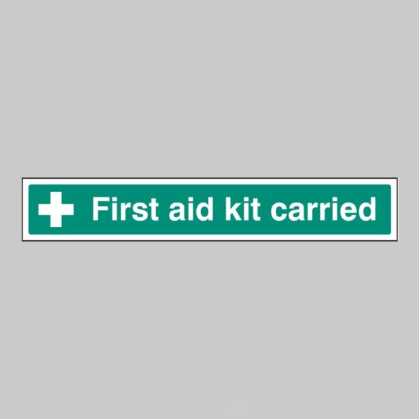 First Aid Kit Carried - Window Sticker Signs