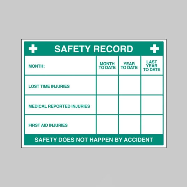 Safety Record - Dry Wipe Board