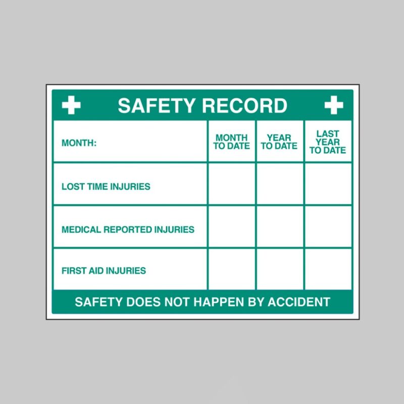 Safety Record - Dry Wipe Board