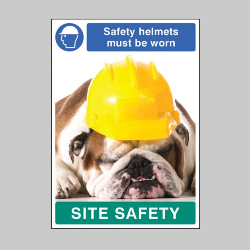 Safety Helmets Must Be Worn - Dog - Safety Poster