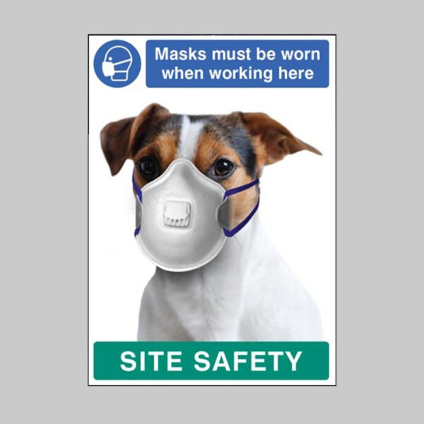 Masks Must Be Worn When Working Here - Dog - Poster