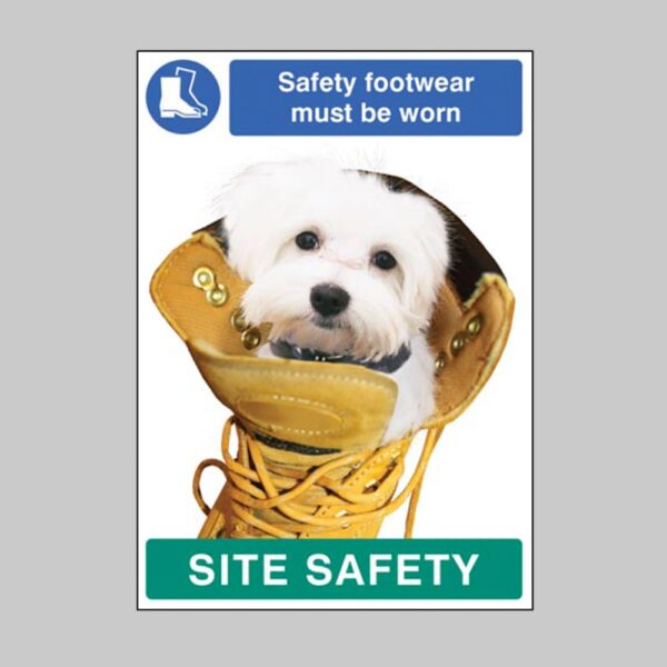 Safety Footwear Must Be Worn - Dog - Poster