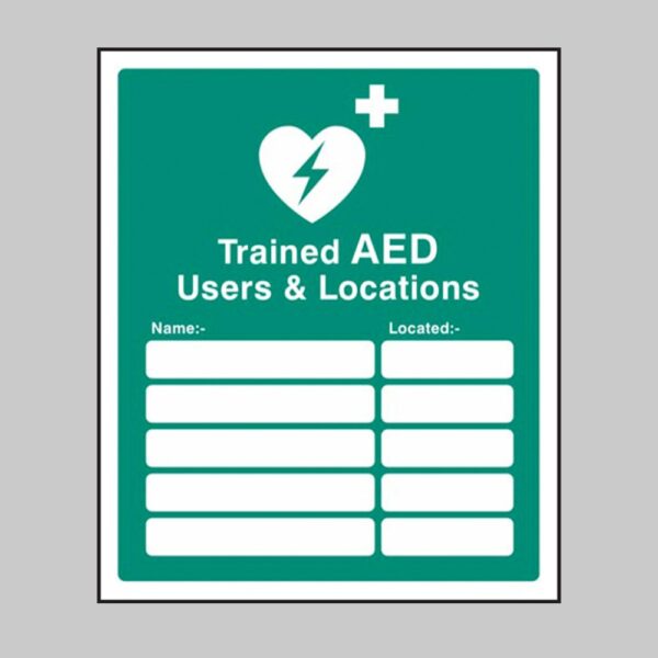 Trained AED Users & Locations - Safety Signs