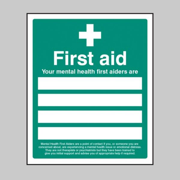 Your Mental Health First Aiders Are - Safety Signs