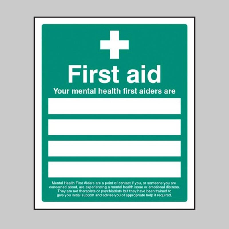 Your Mental Health First Aiders Are - Safety Signs