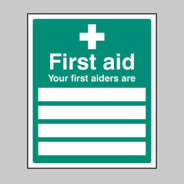 Your First Aiders Are - Safety Signs